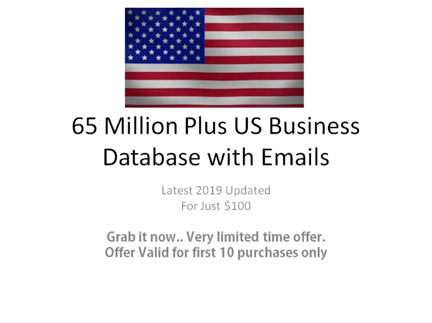 Provide 65 Million Plus US Business Database With Ema...