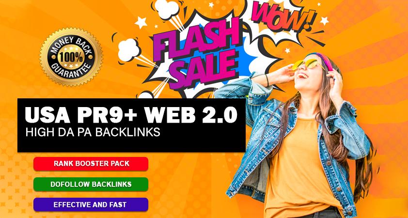 Boost Rank With 150 USA Pr9 and 50 Web 2.0 SEO Backli...