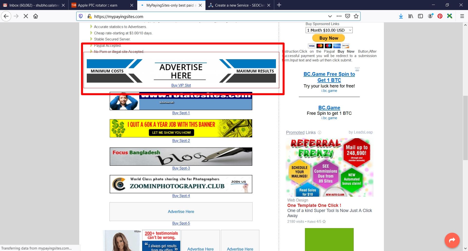 Your Website banner 728x90 on the top of my ranked si...