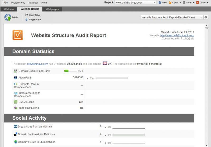 send 5 seo report of your website generated from Webs...