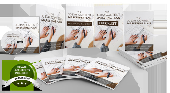 The 30 Day Content Marketing Plan PLR Product Pack