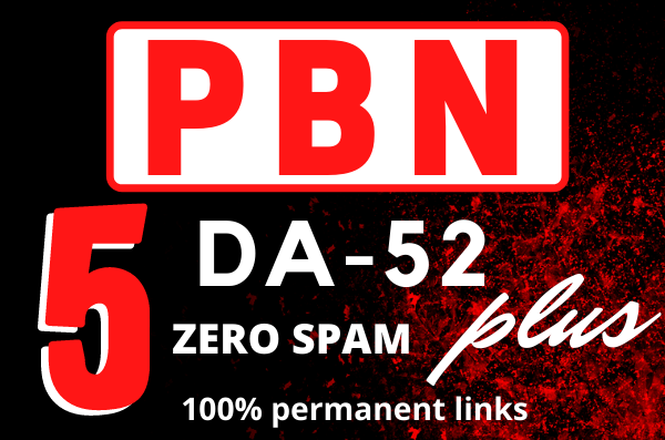 Homepage 5 DA52+ ZERO SPAM Dofollow PBN BACKLINKS 