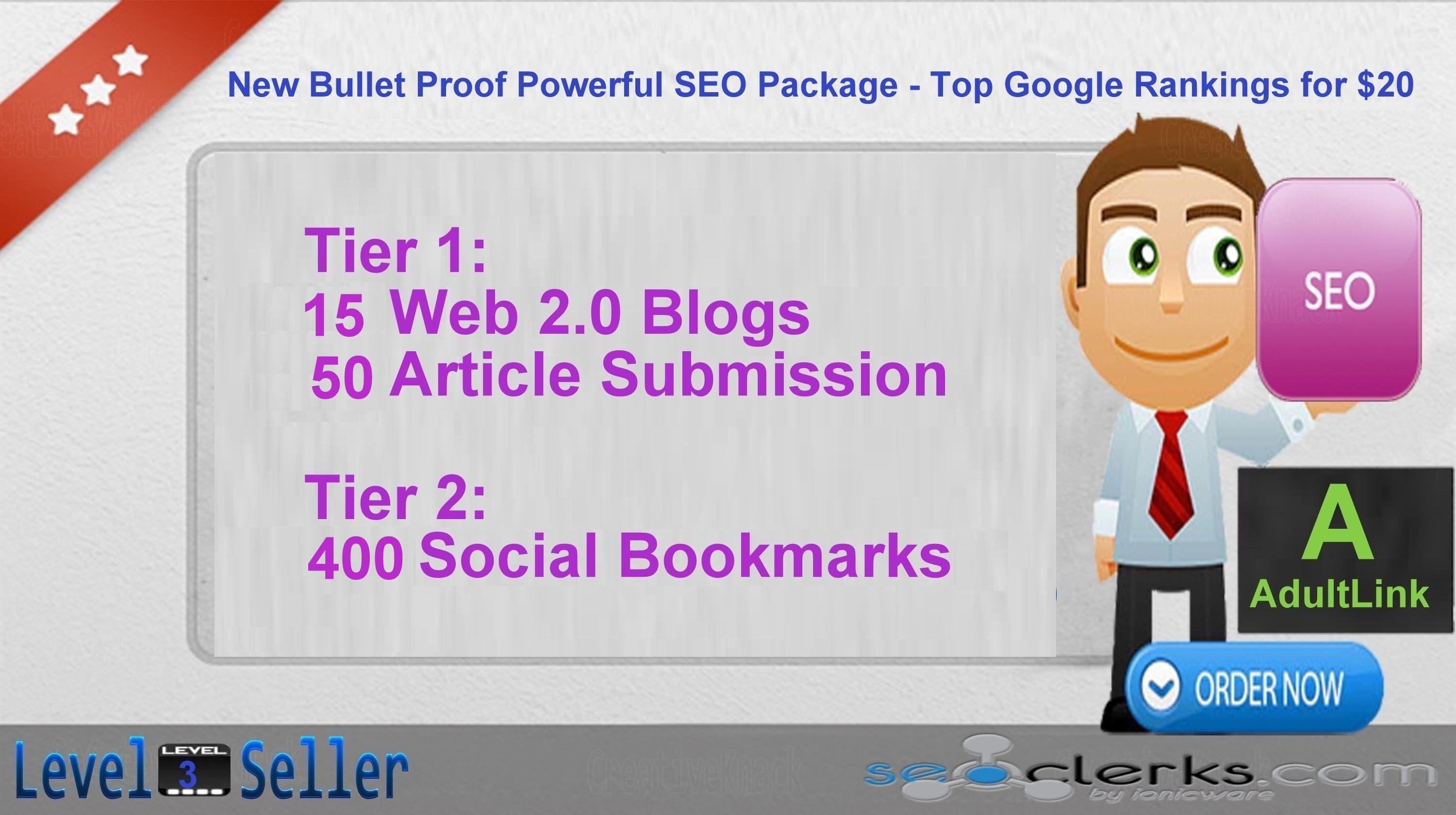 New Bullet Proof Powerful SEO Package - Top Google Rankings
