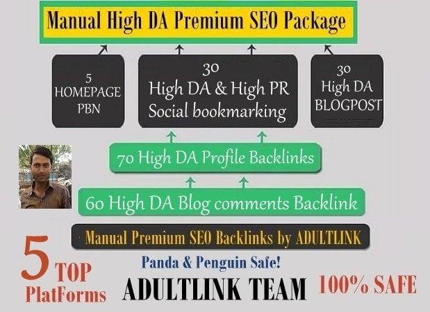 Create Manually 195 High DA backlinks from 5 top platforms