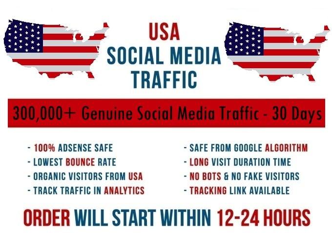 Send real 5k-300k USA based Social Media traffic