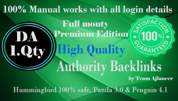 The full monty Premium Edition (high DA sites list) Full link wheel campaign, including
