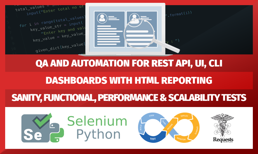 QA & Automation for REST API Web services, UI and CLI