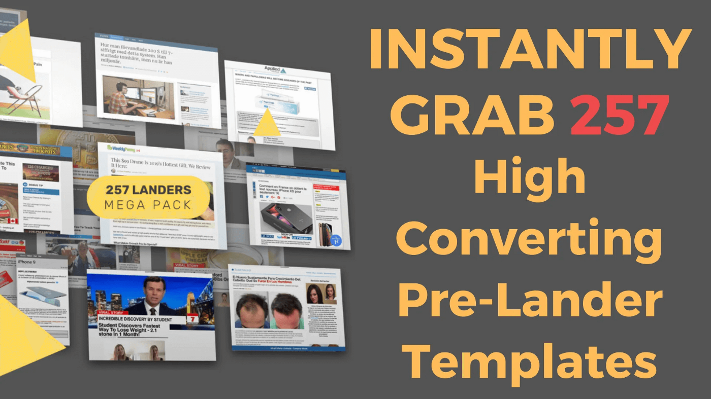 257 Hot, Ready-To-Go Mobile, Push & Native Pre-Lander Templates HTML with MASTER RESALE RIGHTS