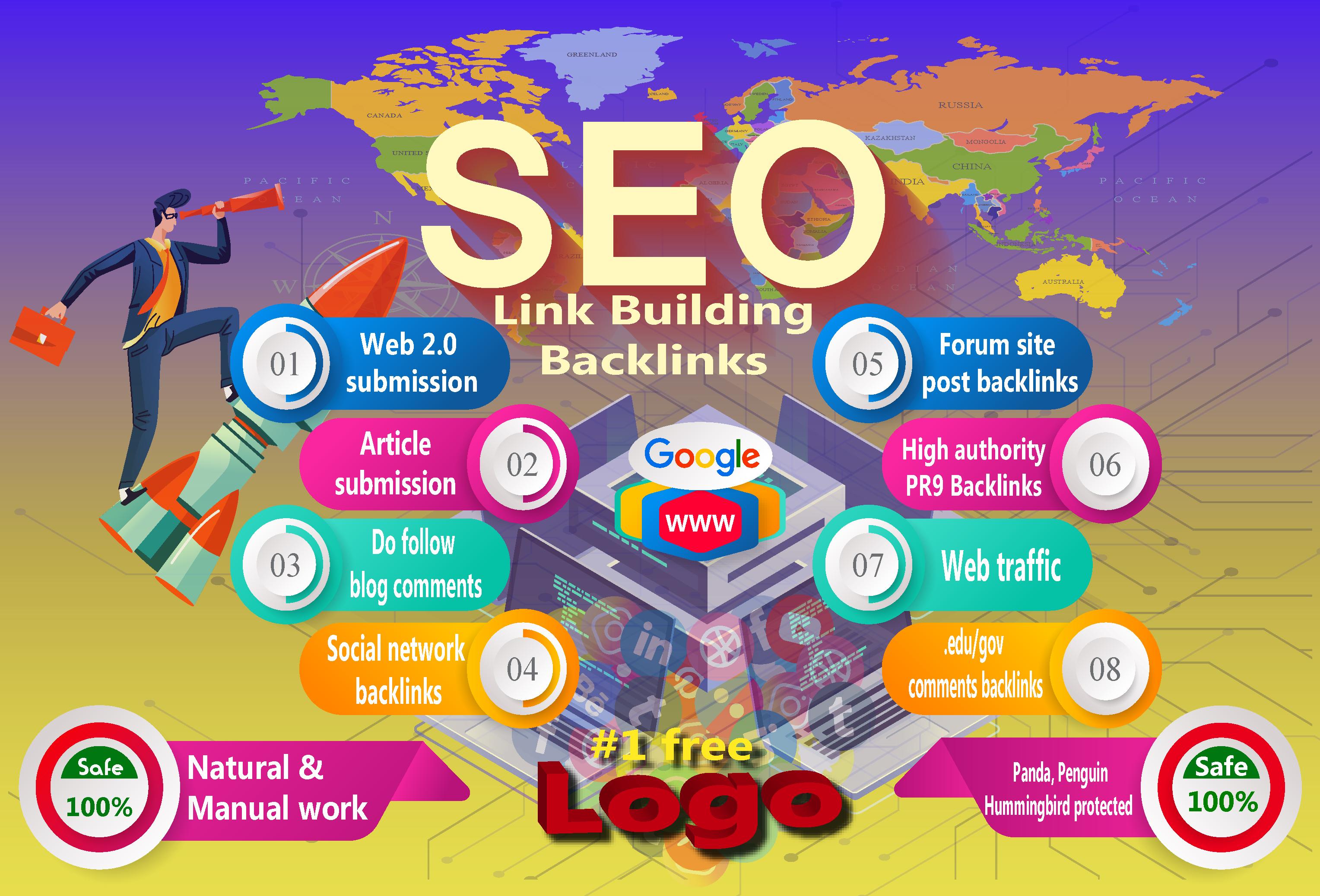 I will do 100 Link Building in High DA sites , Seo Backlinks.
