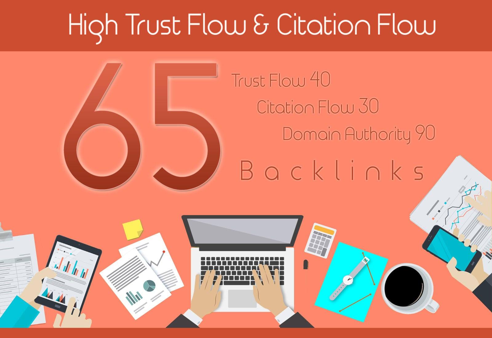 do 65 high TRUST flow and Citation flow dofollow backlinks on high da