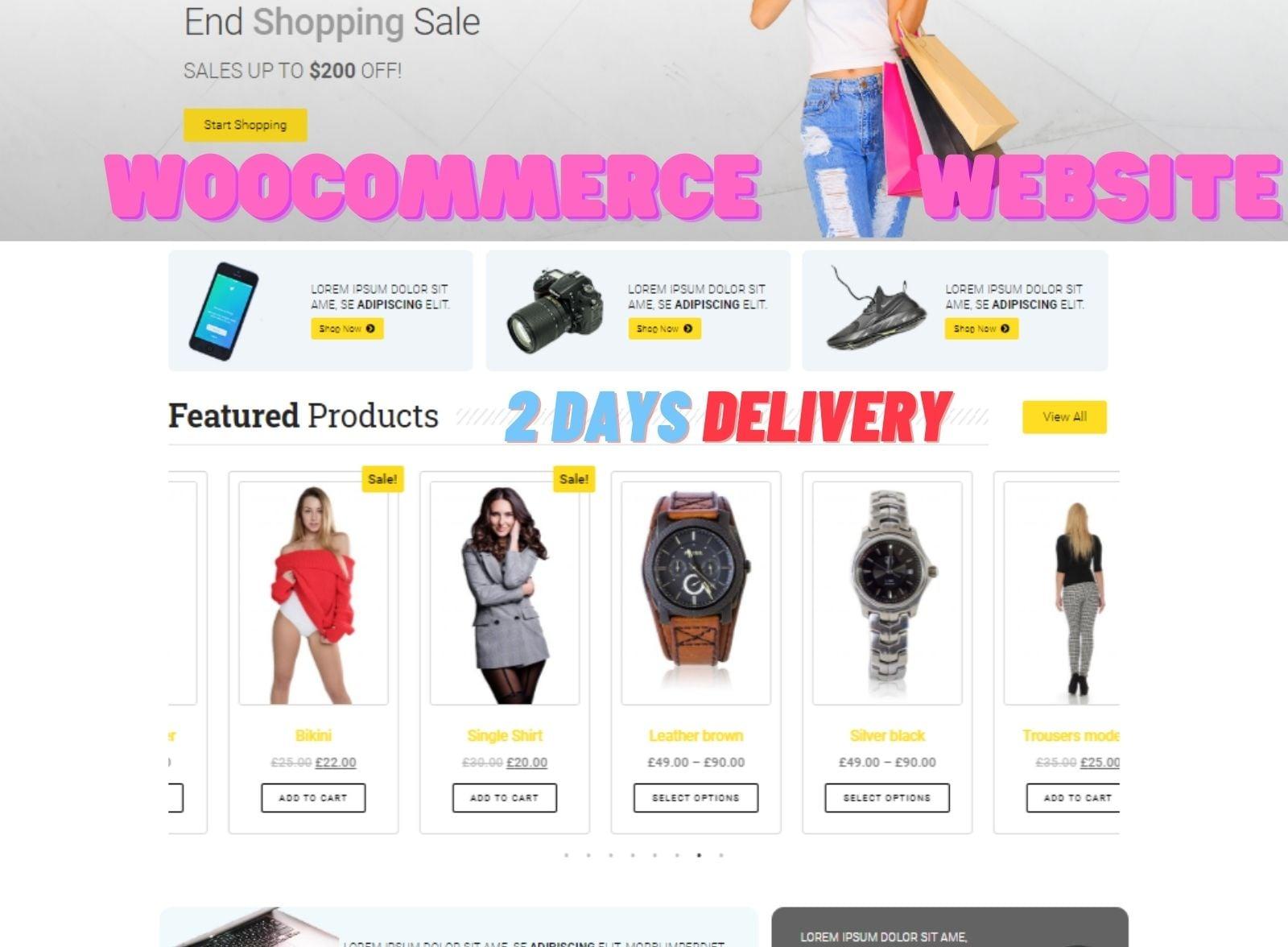 I will design clean woocommerce website by ocean wp, elementor pro