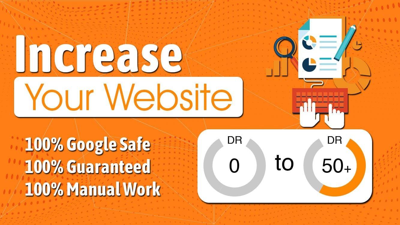 increase ahrefs domain rating DR50+ by SEO authority backlinks