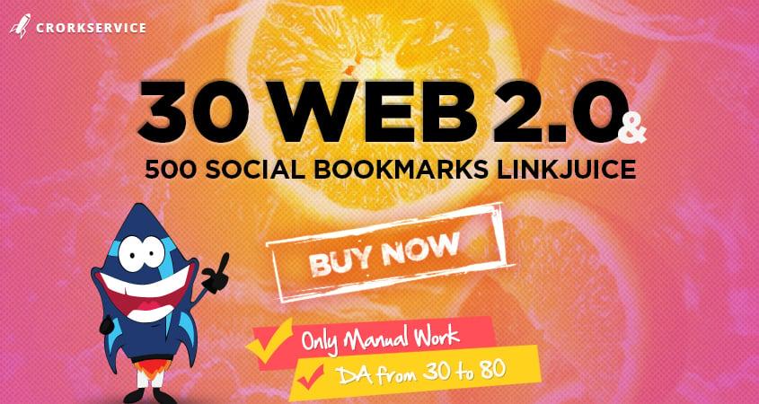 30 Web 2.0 Properties and 500 Social Bookmarks LInkJuice 