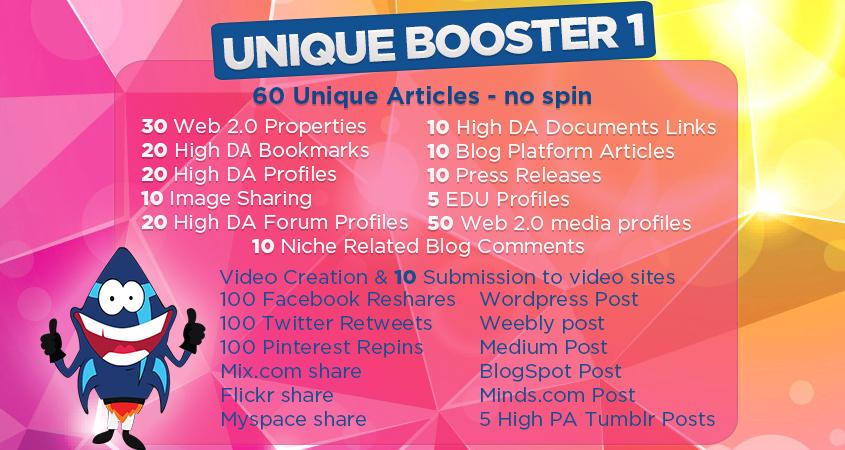 Unique Booster SEO Link Building Package To Get Easy Top Google Positions
