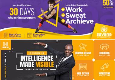 i will design 3 stunning banner, poster or flyer for website or social media