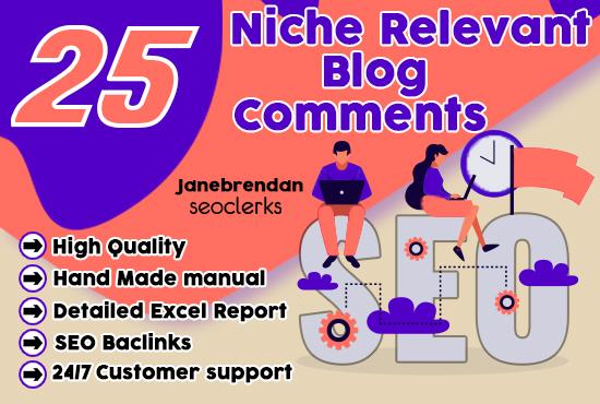 creat 25 high quality niche relevant blog comments backlinks 