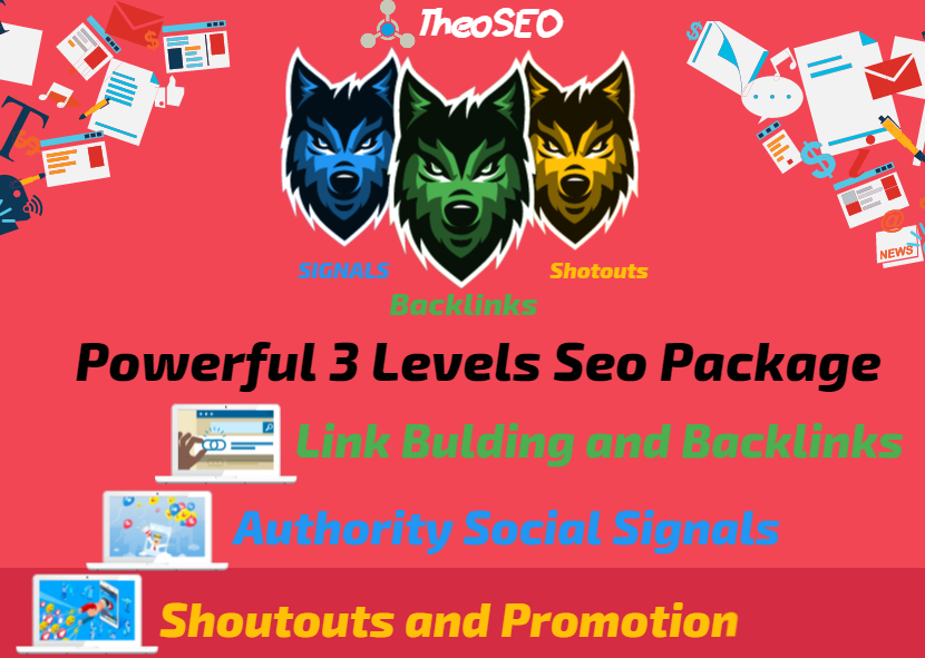 Powerful 3 Levels SEO - 1000 Social Signals - PBN Backlinks, Shoutouts, Wordwide Promotion