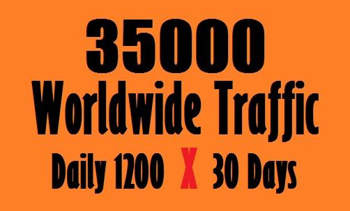 1200 Daily Traffic Worldwide for one Month