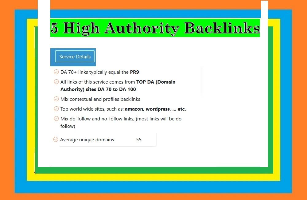 Provide 5 PR9 - DA (Domain Authority) 70+ Backlinks for Your websites