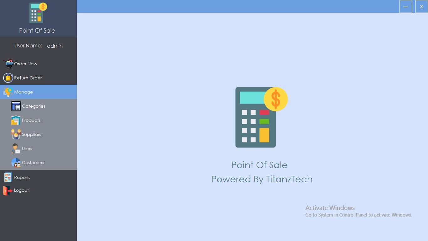 Point of sale and inventory management windows application 