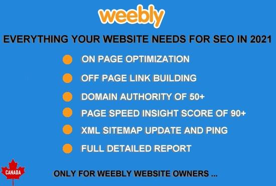 I will optimize your Weebly website for on-page and off-page seo!