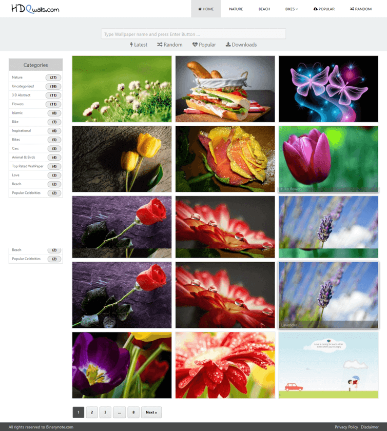 Wallpaper WordPress theme Jahangir for Photo Blogging