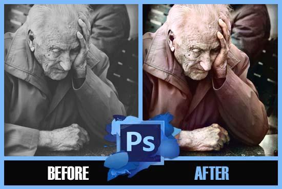 Professionally colorize black and white 5 images
