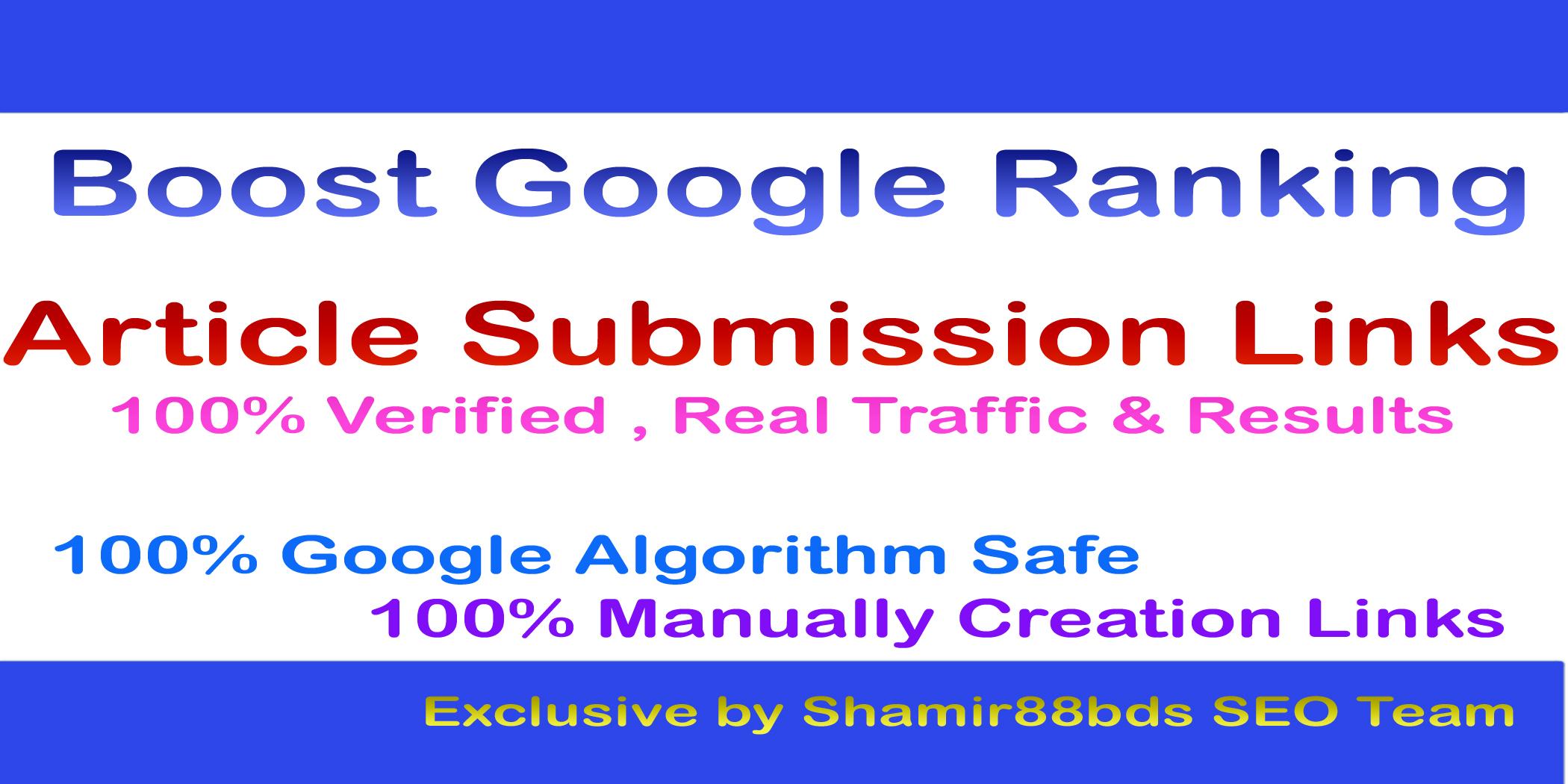 Verified 20 Article Submission Links DA50+ to Boost Google Ranking