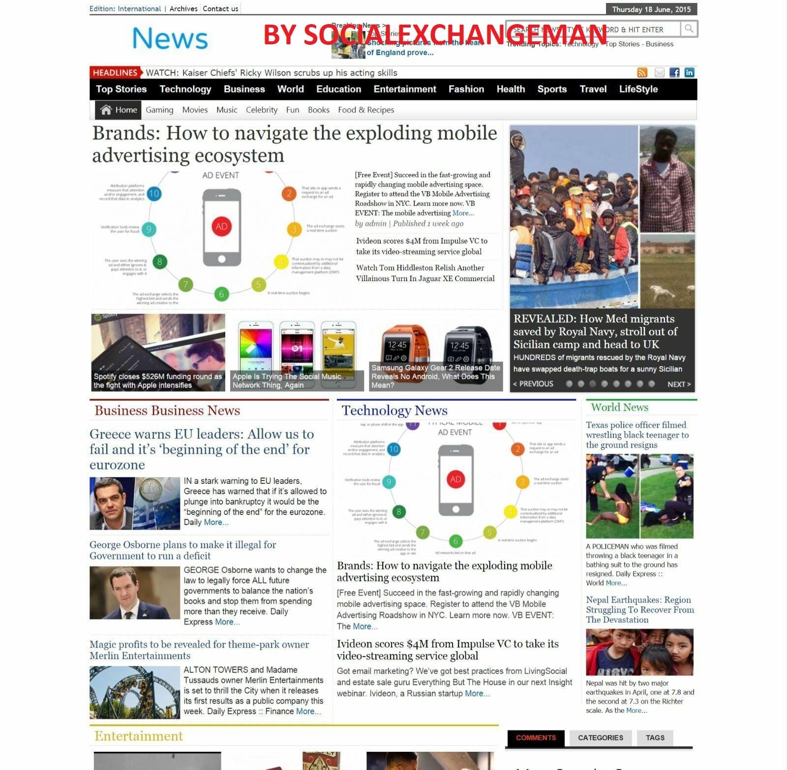 News Website with Autoupdate - No work needed