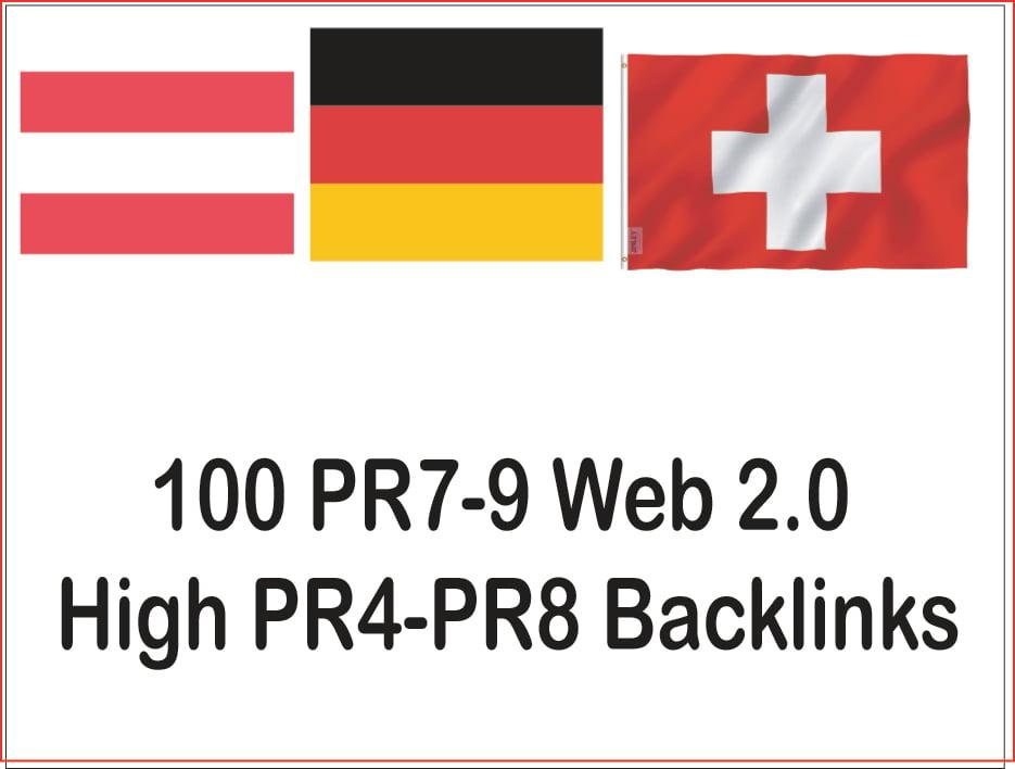 Get you 100 high PR4-PR8 Web 2.0 German, Austria, Switzerland Backlinks
