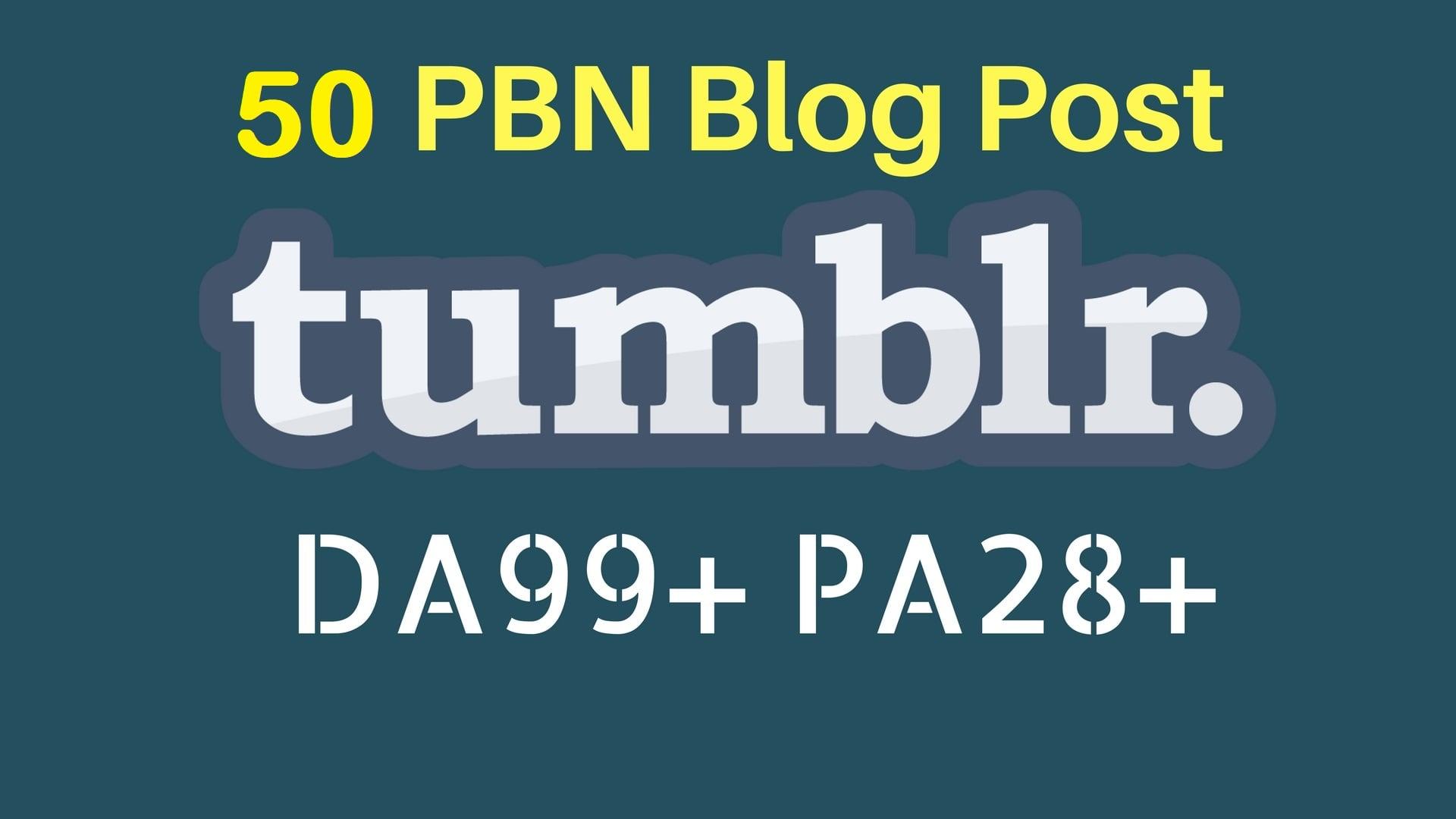 Buy 2 Get 1 FREE PBN 50 High DA98+ PA 28+ Tumblr Backlinks 