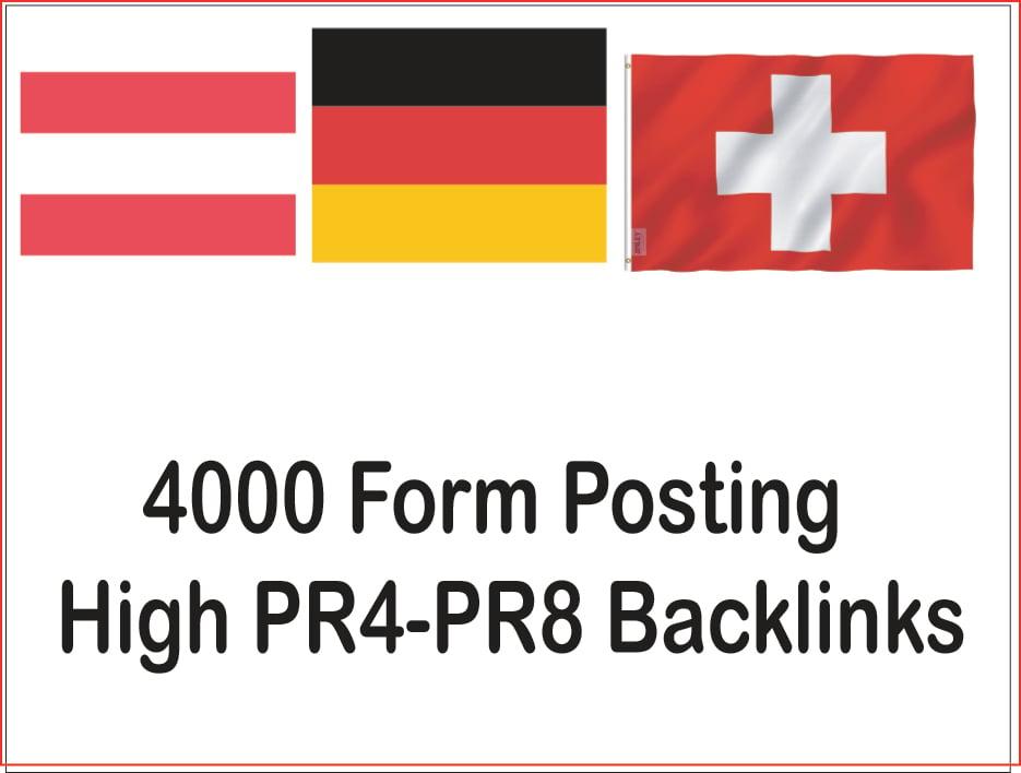 Get 4000 From posting High Authorized Google Dominating german, austria, switzerland Backlinks