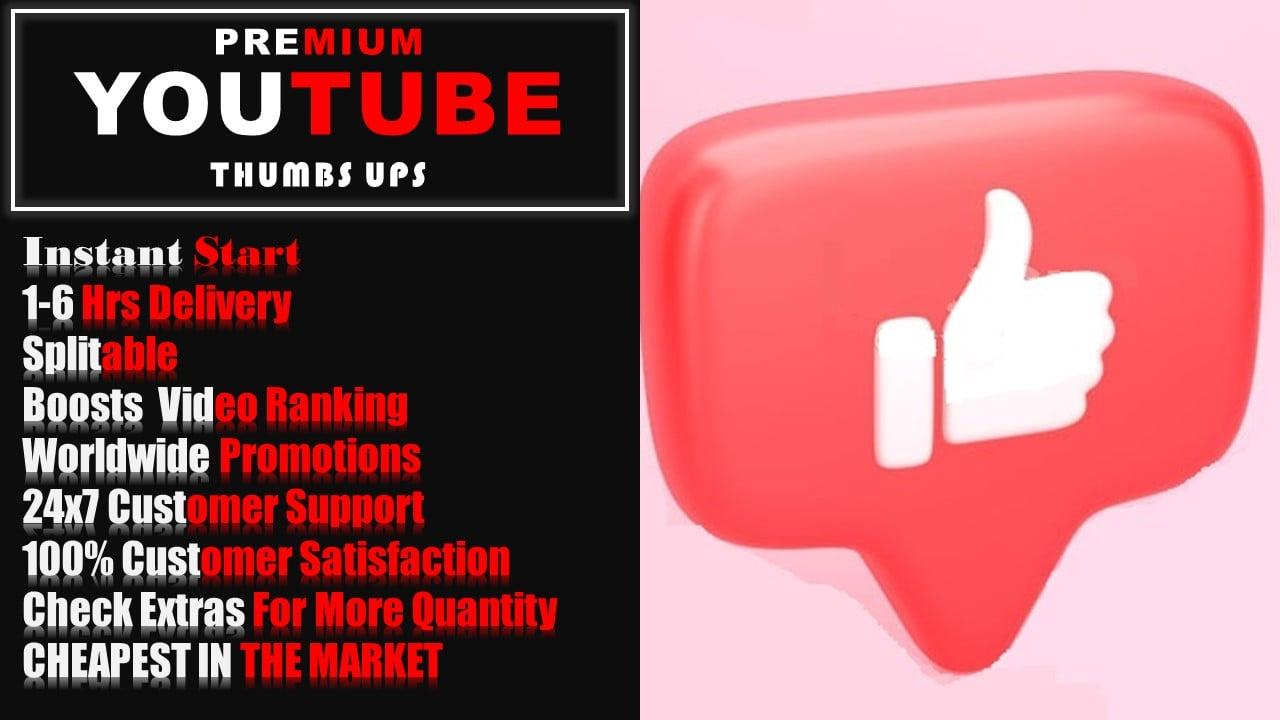 Real YouTube Thumbs-Up Promotion (PROMOTIONAL OFFER CHEAPEST)1-6 hr delivery