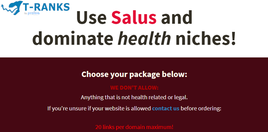 20 Links from Salus PBN To Dominate Health Niches