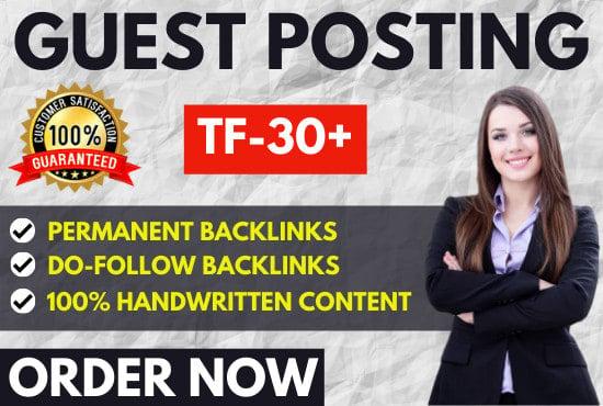I will write and publish 10 guest post on high TF sites