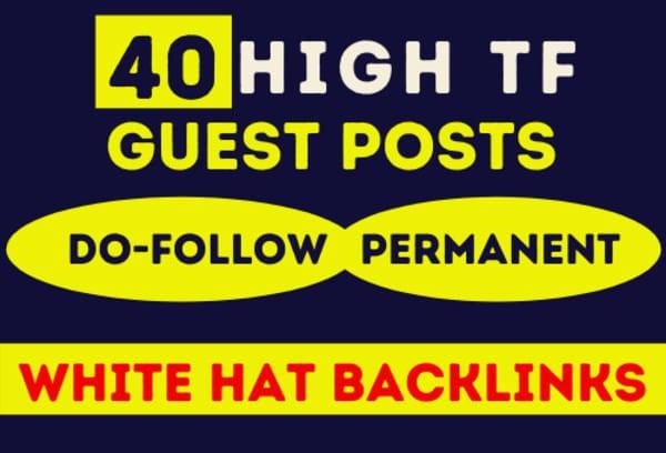 I will 40 posts on TF 25 guest-post sites with handwritten content for google ranking