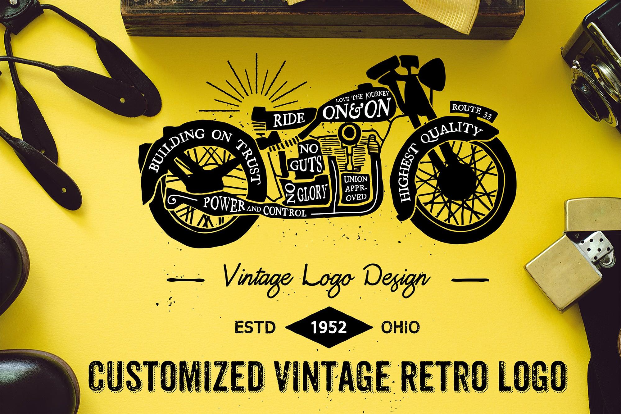 I will do 2 beautiful retro vintage logo with free vector files