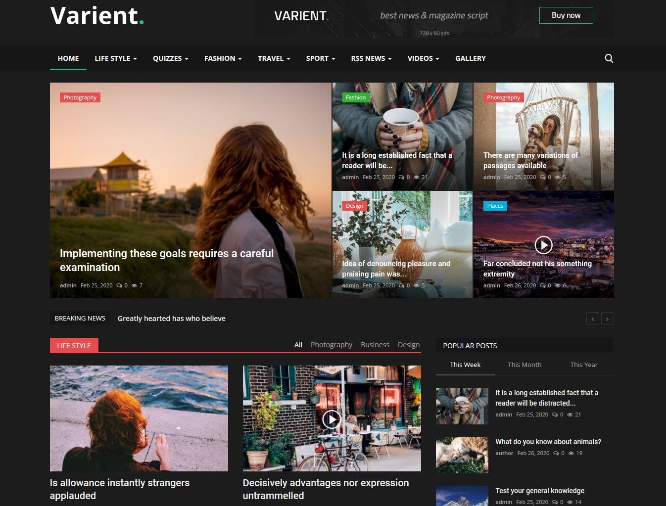 News & Magazine Portal Dynamic website with Admin Panel