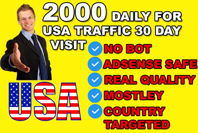 Website Real Human Visitors FOR USA country targeted
