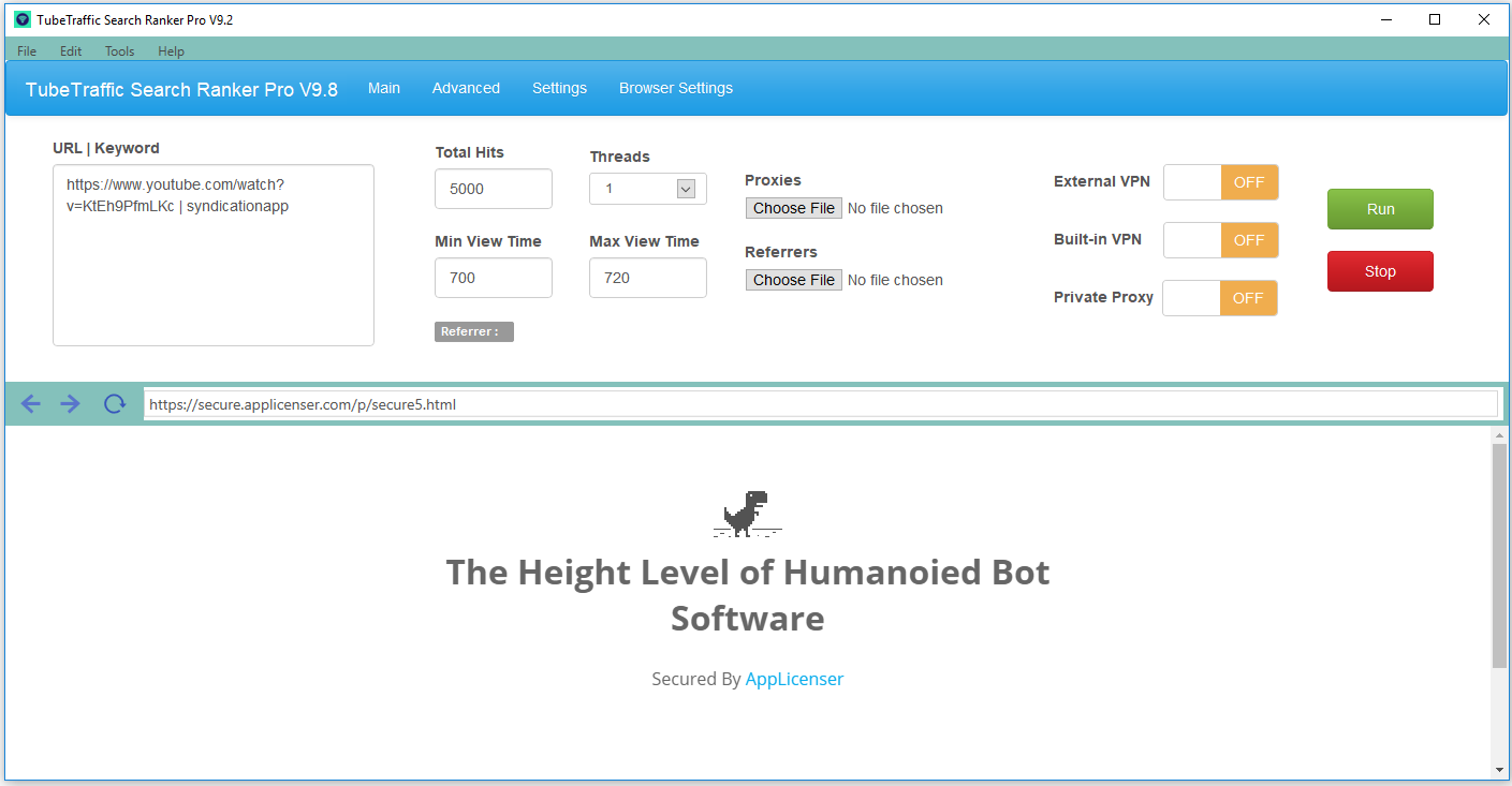 TubeTraffic Search Ranker Pro V9.9 - 2021 Edition - Advanced Youtube Bot For Professional Youtubers