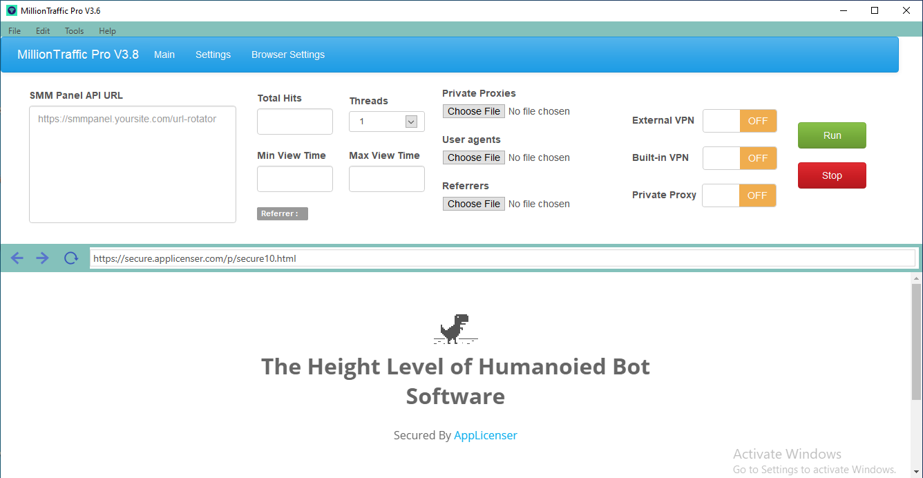 MillionTraffic Pro V3.9 - 2021 Edition - G. Analytics Visible Million Traffic Bot Software