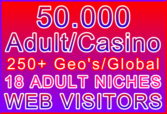 25,000 Adult or Casino Genuine Human Web Visitors
