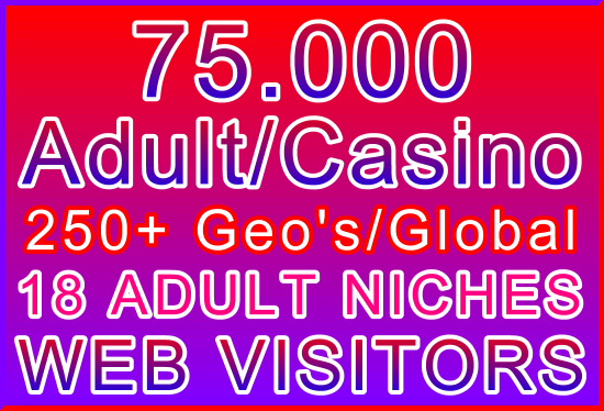 25,000 Adult or Casino Genuine Human Web Visitors