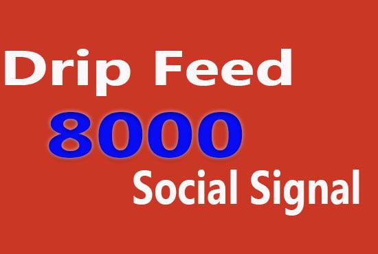 Drip Feed 8000 Social Signals, To Website Improving for 15 days