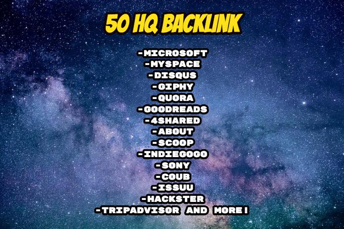 Manually Do 50 HQ Backlinks on Sites: Microsoft, Myspace, Disqus, etc.