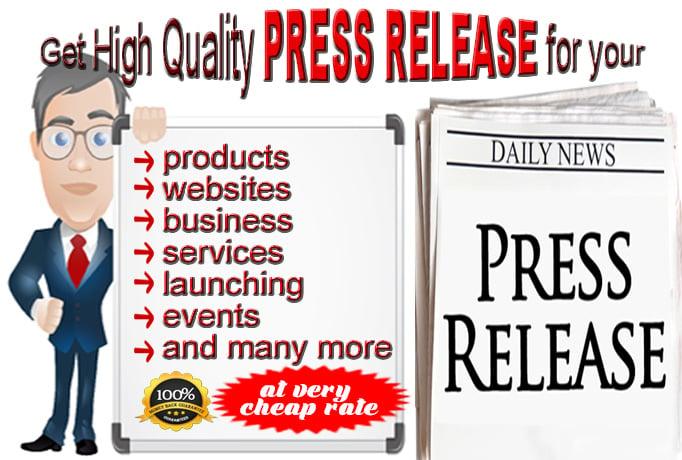 Get High Quality, SEO Optimized Press Release for Brand Awareness, Traffic Visitors, Higher Rankings
