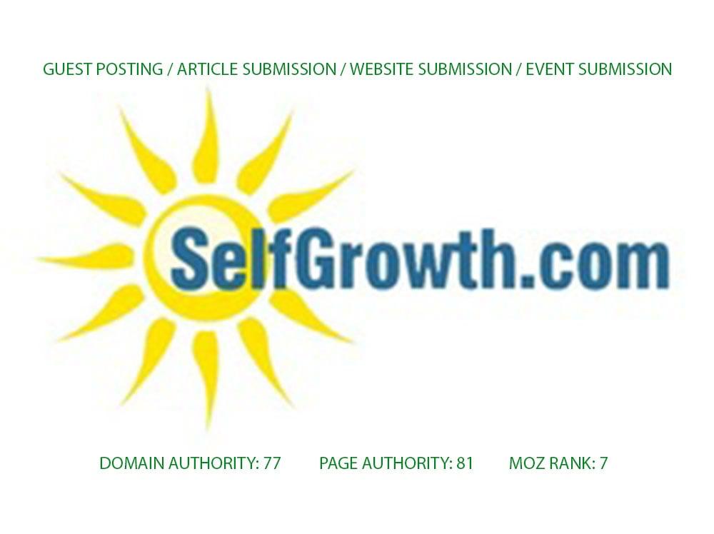 Publish Guest Post On Selfgrowth. com