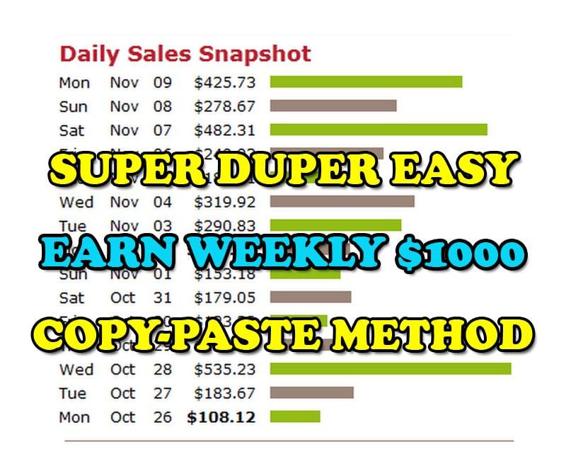 Make Money 100-1000 USD Per Week Using Copy-Paste Method