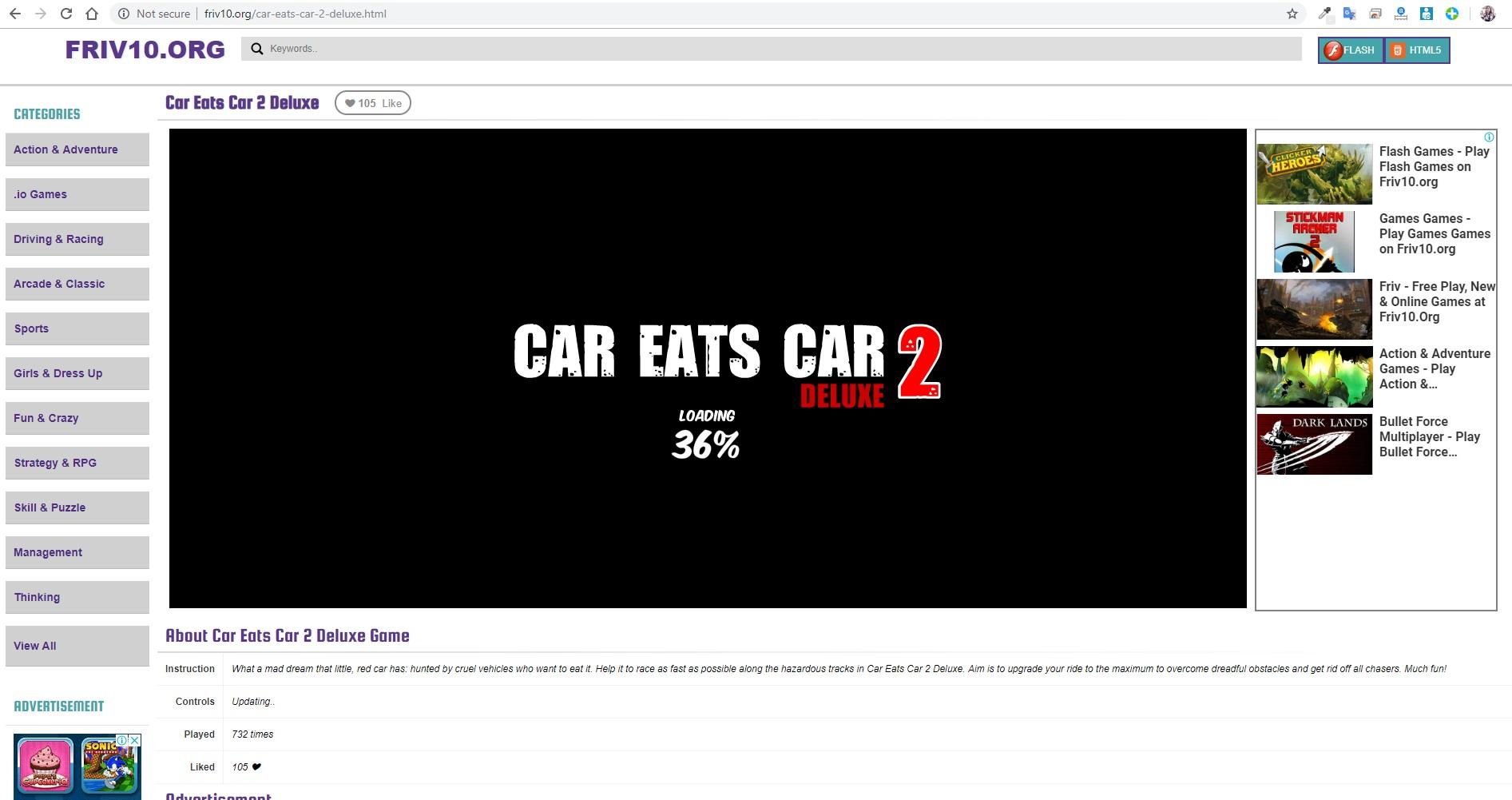 The source code of the mini game website on the browser is the same as the friv10.org SEO standard w