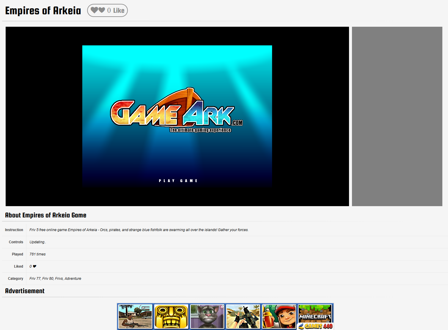 The source code of the mini game website on the browser is like http://frivio standard SEO written i